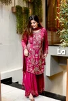 Jf 027 Heavy Faux Georgette With Embroidery Work Sharara Suits